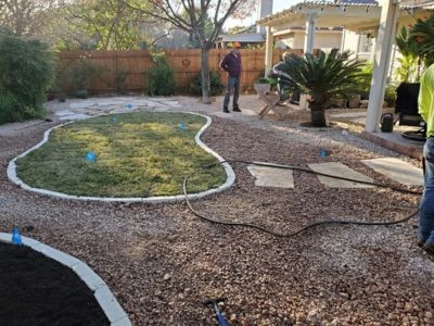 Backyard xeriscape dog area Schertz, TX