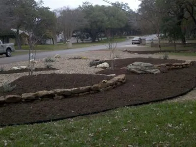 Backyard xeriscape dog area Schertz, TX